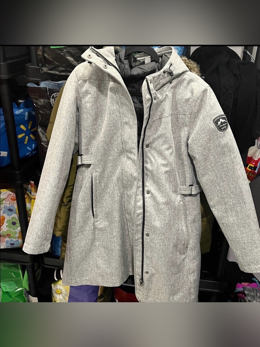 Women's Gray Hooded Winter Parka